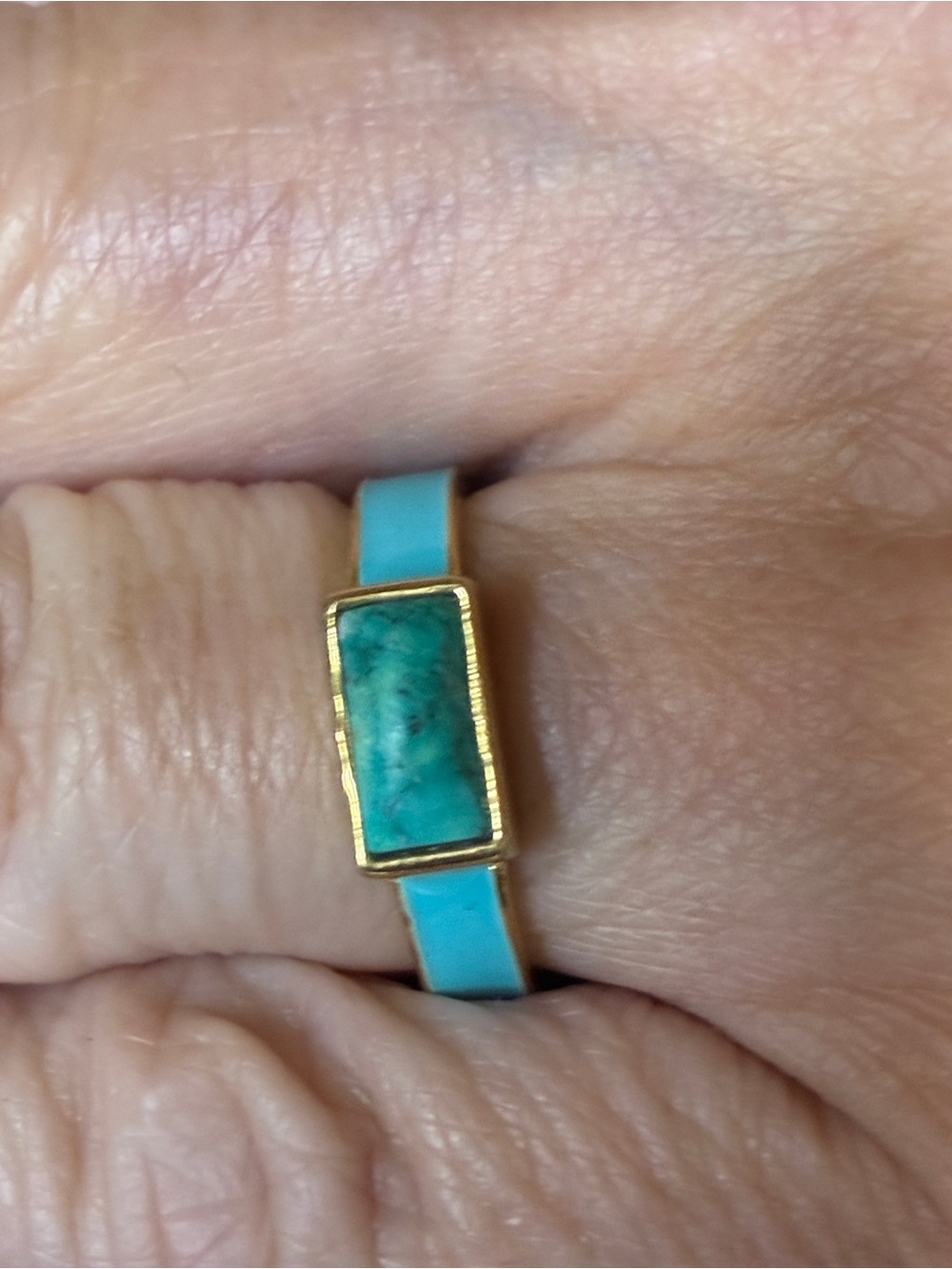 Silpada vintage 14kt gold plated over sterling silver. Eye catching blue ring